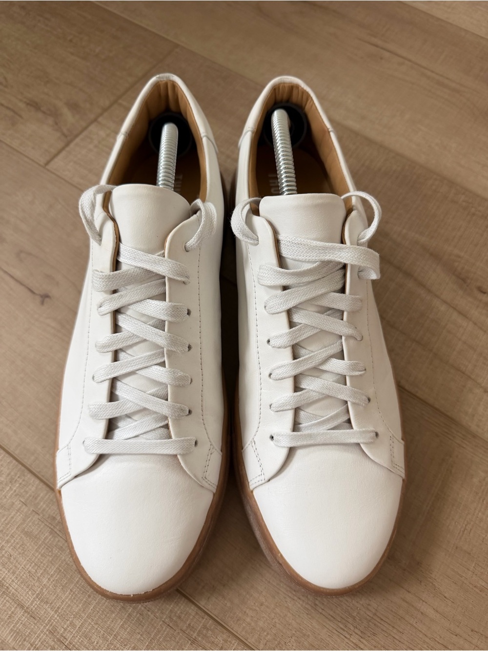 Thursday Boot Co. Men's Everyday White Leather Sneakers with Gum Sole-Size 12